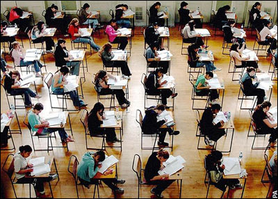 Students sitting an exam